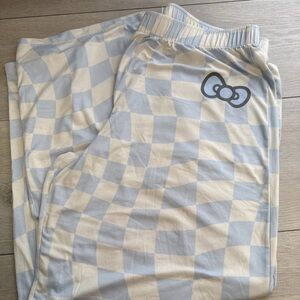 Hello Kitty Blue and Cream Checkered Pajama Bottoms